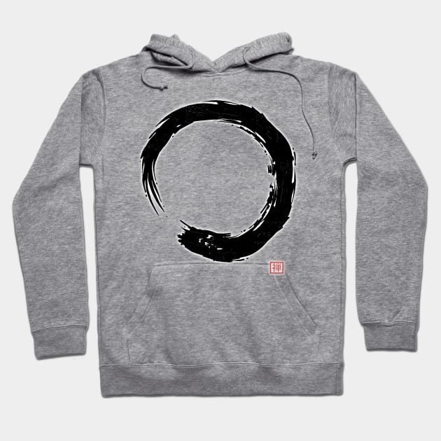 Calligraphy Enso Circle Zen Buddhism Hoodie by MGO Design